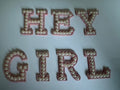 Pink/Cream Pearl Letters