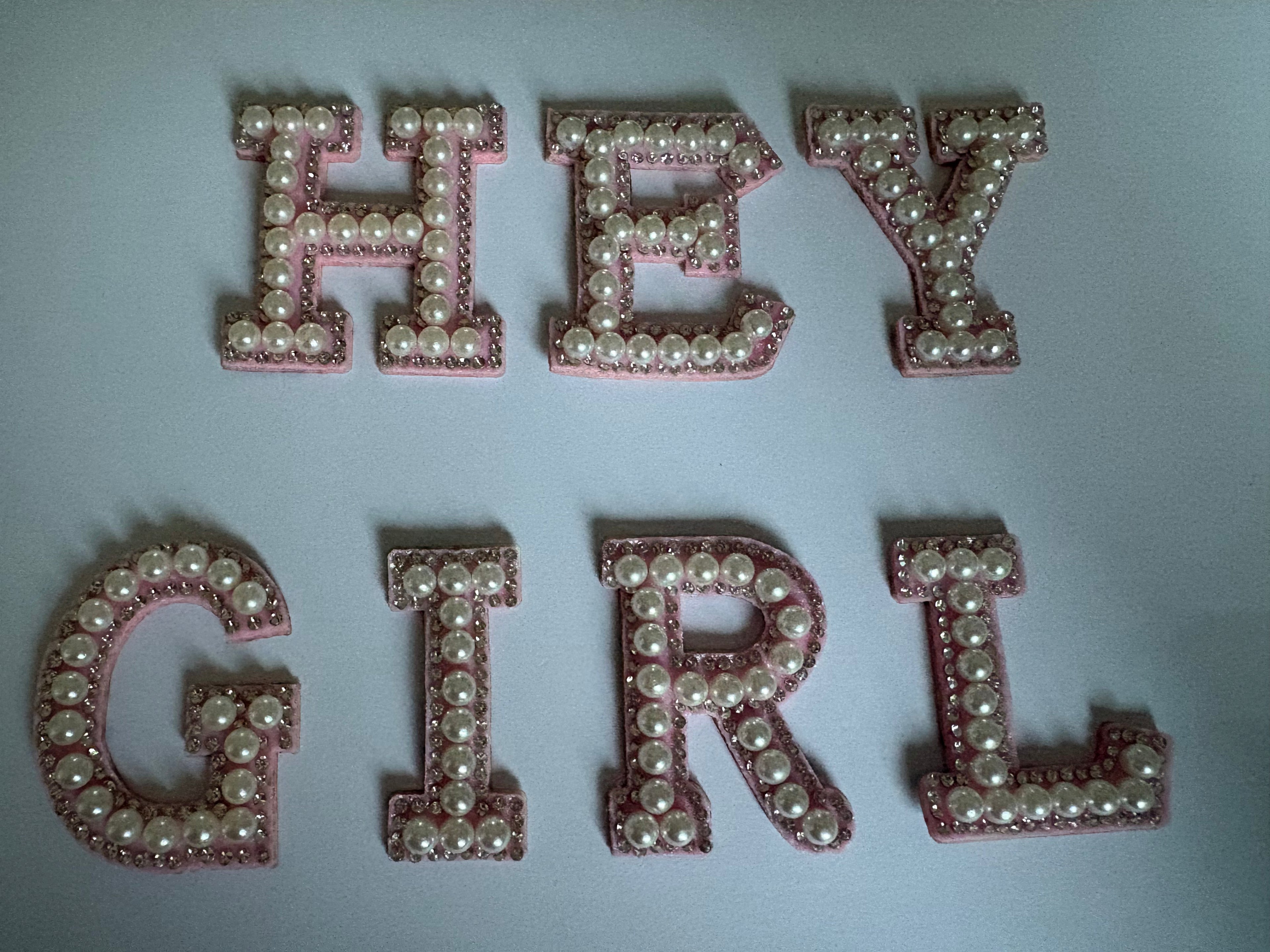Pink/Cream Pearl Letters