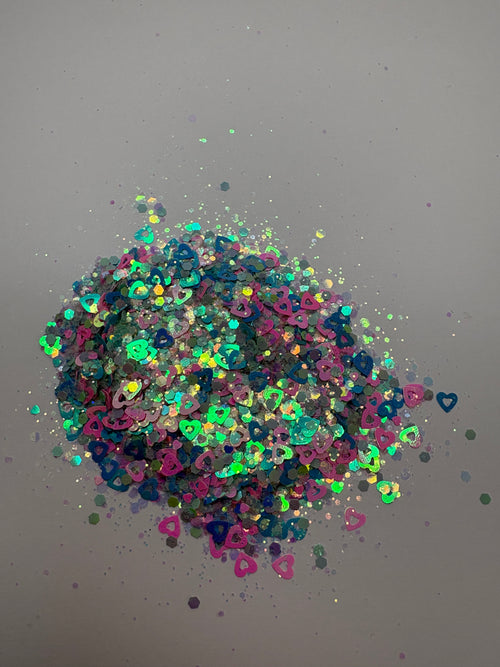 Blue/pink hearts