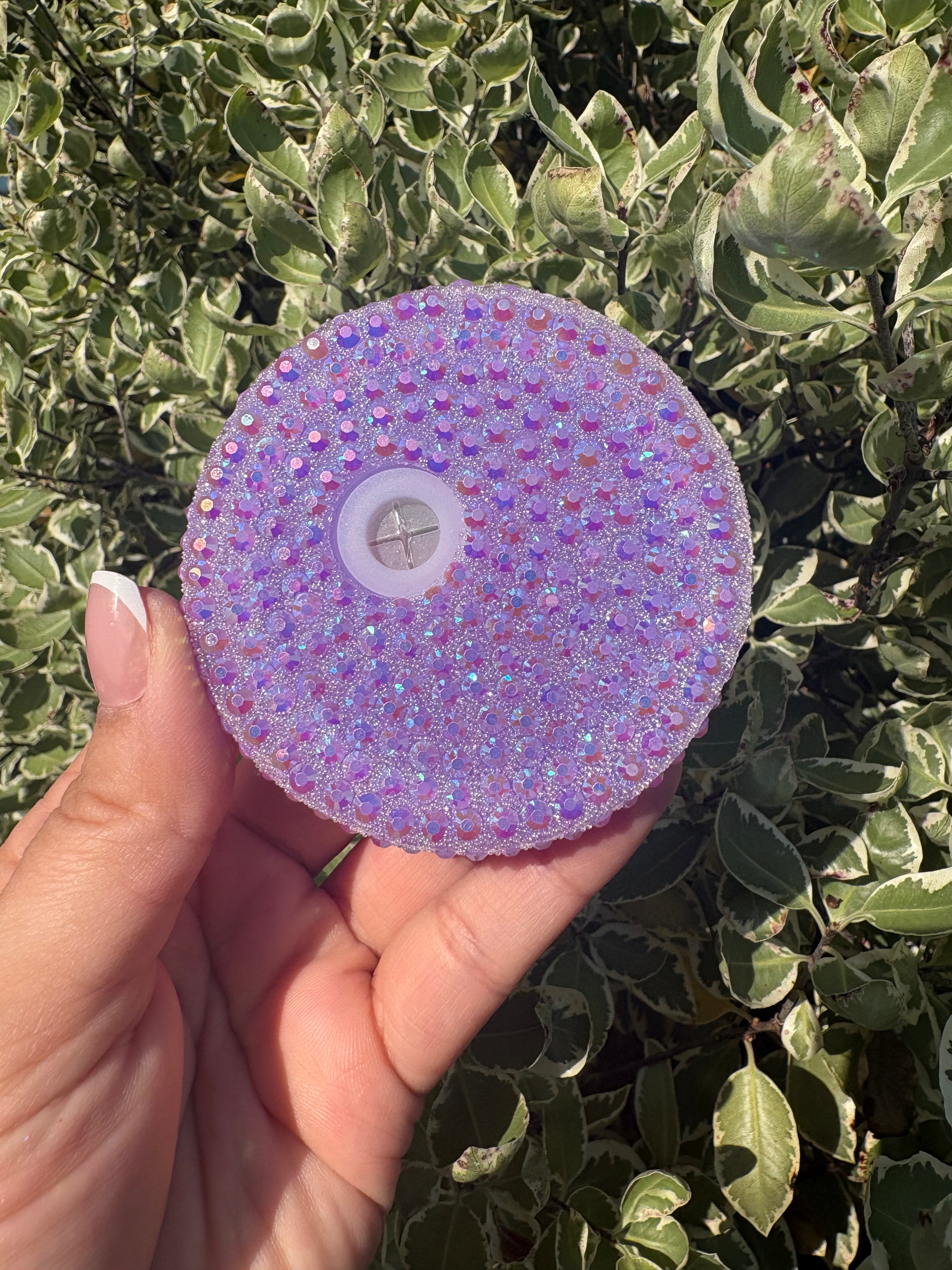 Purple AB Rhinestone Lid